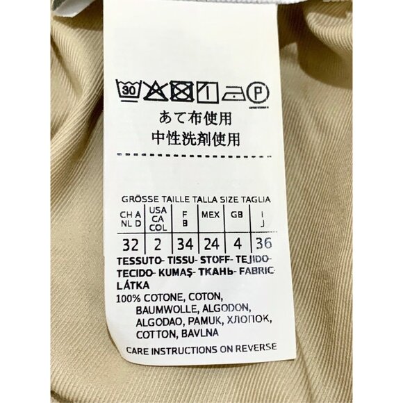 Max Mara Womens Twill Pleated Drawstring Dress With Patch Pockets Size 36 Khaki - Picture 6 of 6